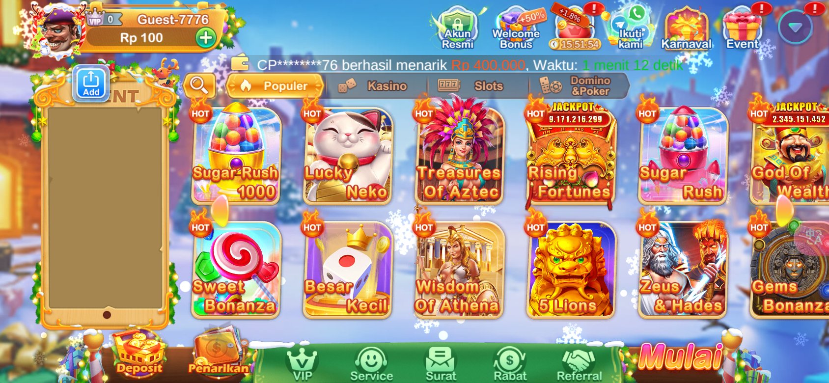 Permainan slot terbaik dengan jackpot hingga miliaran di K3K3 2 4 1824 X.